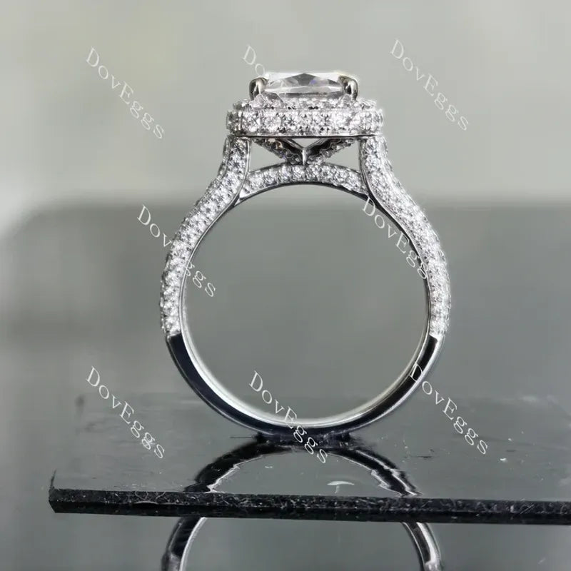 Doveggs cathedral pave halo engagement ring semi-mount only(Exclusively to DovEggs Stones)
