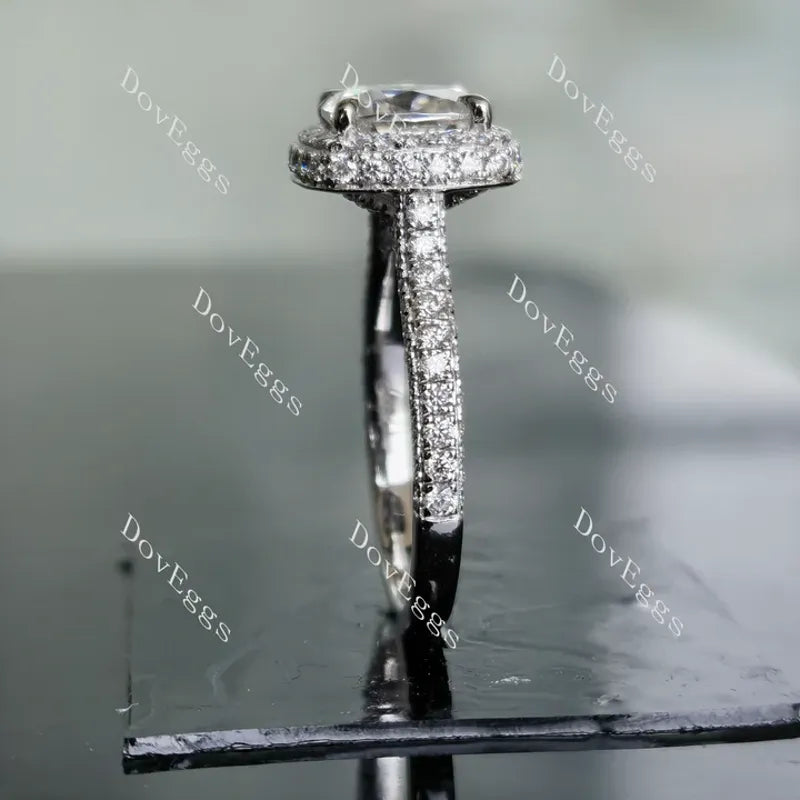 Doveggs cathedral pave halo engagement ring semi-mount only(Exclusively to DovEggs Stones)