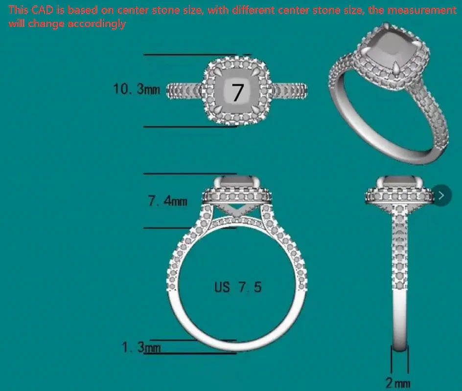 Doveggs cathedral pave halo engagement ring semi-mount only(Exclusively to DovEggs Stones)