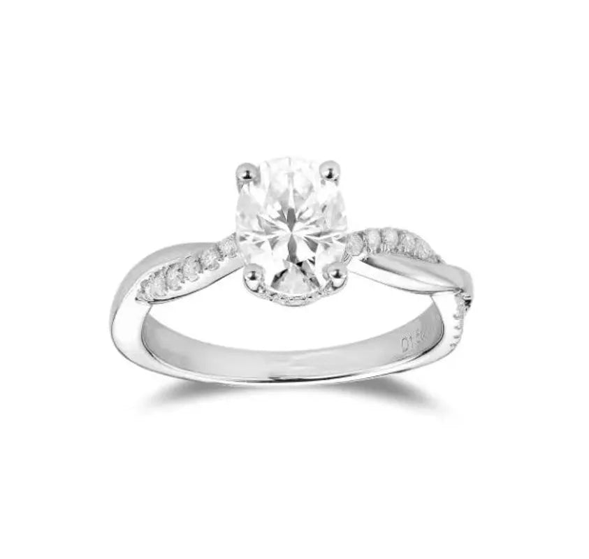 DovEggs curved engagement ring only semi-mount only(Exclusively to DovEggs Stones)