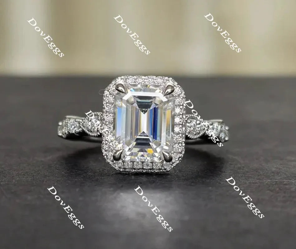DovEggs art deco engagement ring only semi-mount only(Exclusively to DovEggs Stones)