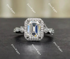DovEggs art deco engagement ring only semi-mount only(Exclusively to DovEggs Stones)