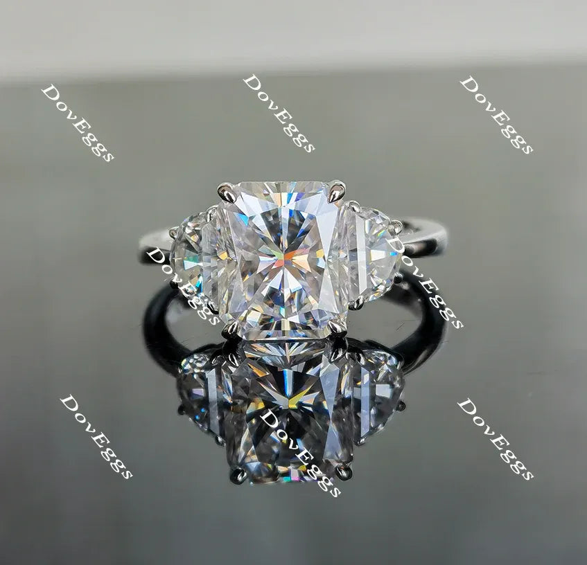 Doveggs three stones engagement ring semi-mount only(Exclusively to DovEggs Stones)