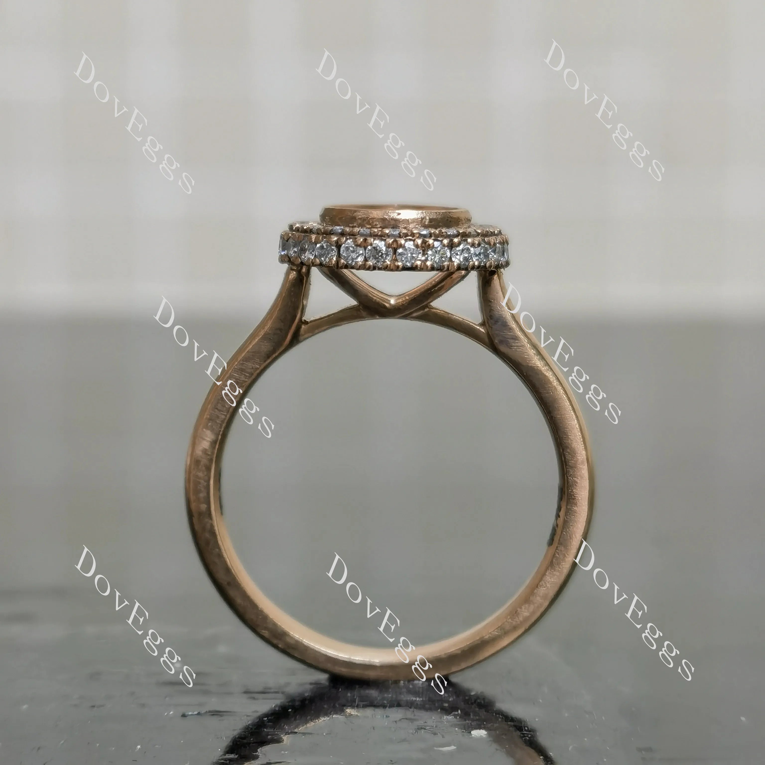 DovEggs pave halo engagement ring semi-mount only(Exclusively to DovEggs Stones)