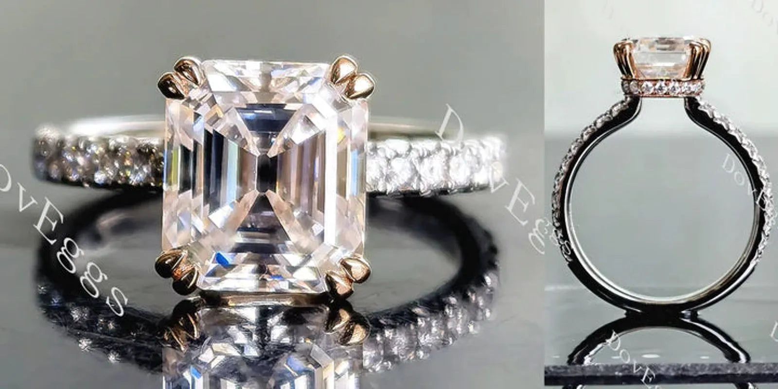 DovEggs pave engagement ring only semi-mount only(Exclusively to DovEggs Stones)