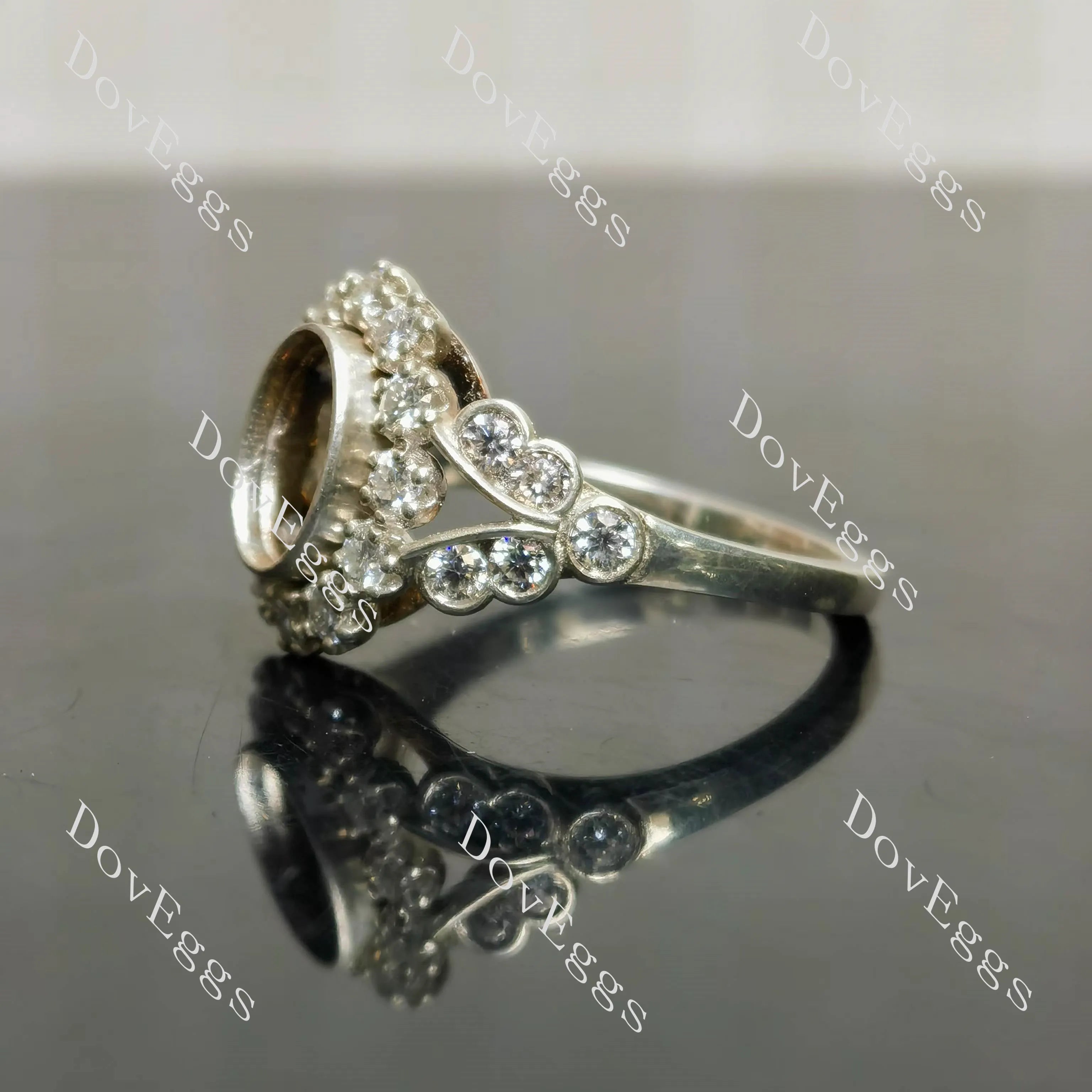 Marisol flower shape vintage engagement ring semi-mount only(Exclusively to DovEggs Stones)