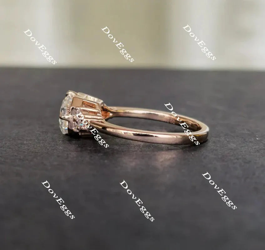 DovEggs side stones engagement ring only semi-mount only(Exclusively to DovEggs Stones)