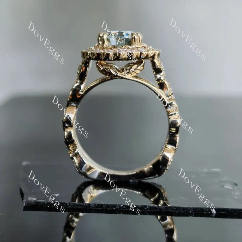 The Fiona halo floral engagement ring only semi-mount only(Exclusively to DovEggs Stones)