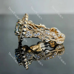 The Fiona halo floral engagement ring only semi-mount only(Exclusively to DovEggs Stones)