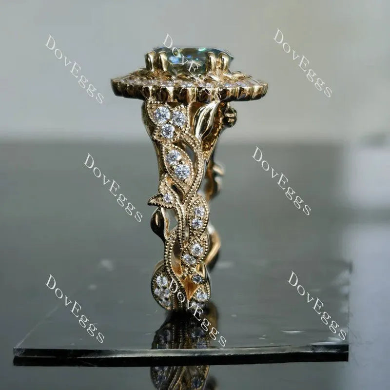 The Fiona halo floral engagement ring only semi-mount only(Exclusively to DovEggs Stones)