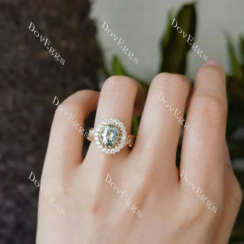 The Fiona halo floral engagement ring only semi-mount only(Exclusively to DovEggs Stones)