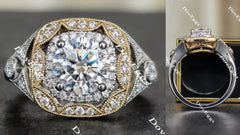 DovEggs vintage halo engagement ring semi-mount only(Exclusively to DovEggs Stones)