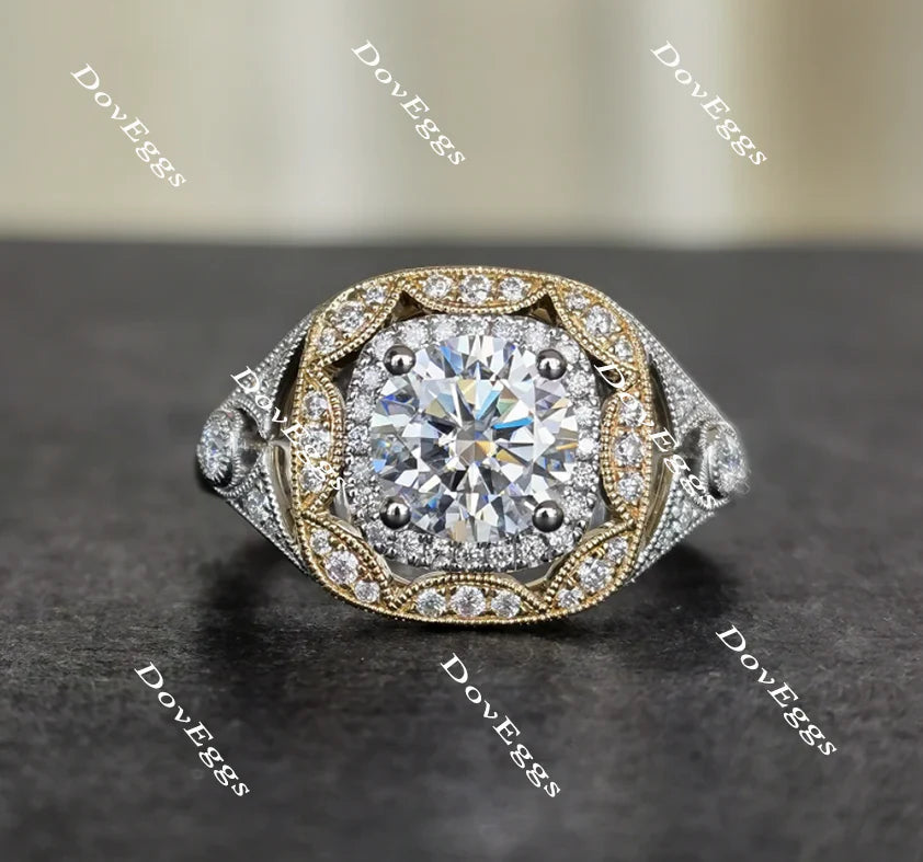 DovEggs vintage halo engagement ring semi-mount only(Exclusively to DovEggs Stones)
