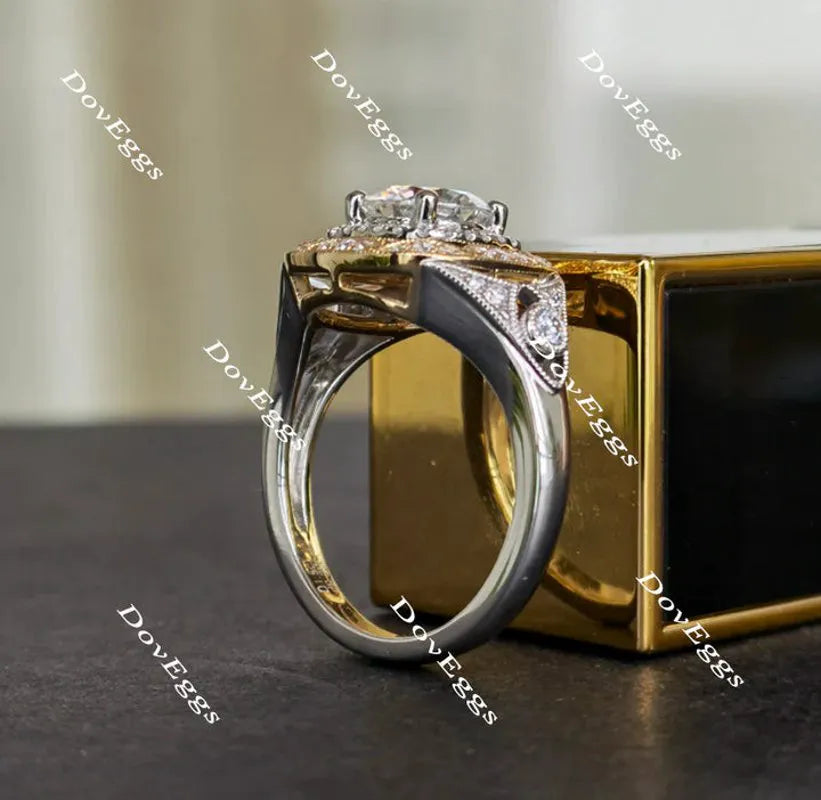DovEggs vintage halo engagement ring semi-mount only(Exclusively to DovEggs Stones)