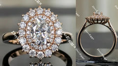 The Persephone flower shape halo engagement ring semi-mount only(Exclusively to DovEggs Stones)