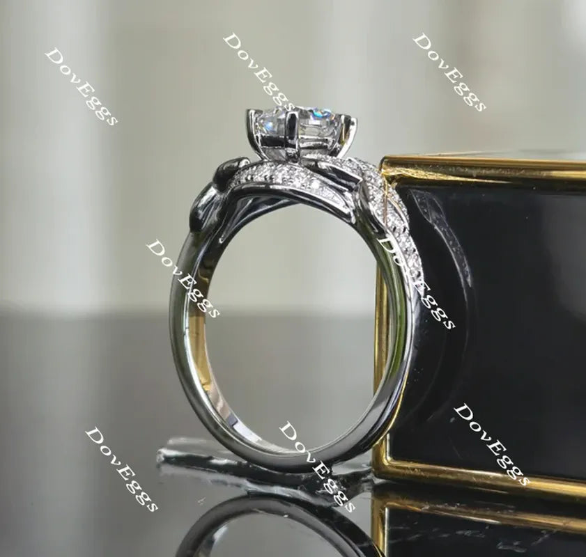 DovEggs pave art deco engagement ring only semi-mount only(Exclusively to DovEggs Stones)