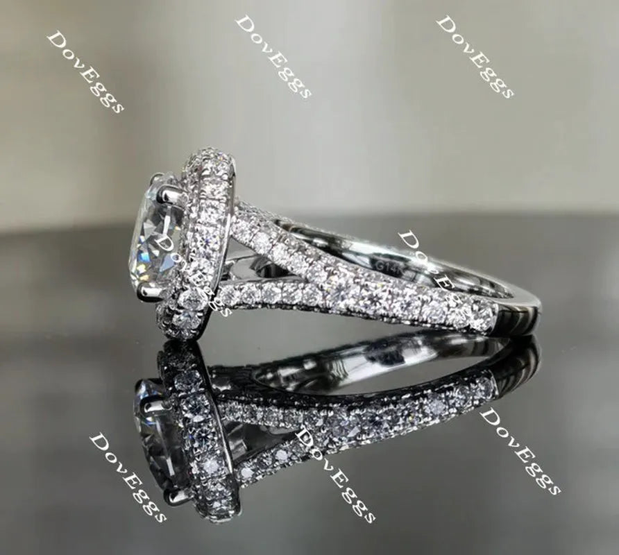 Stardust Round Halo Split Shank engagement ring only semi-mount only(Exclusively to DovEggs Stones)