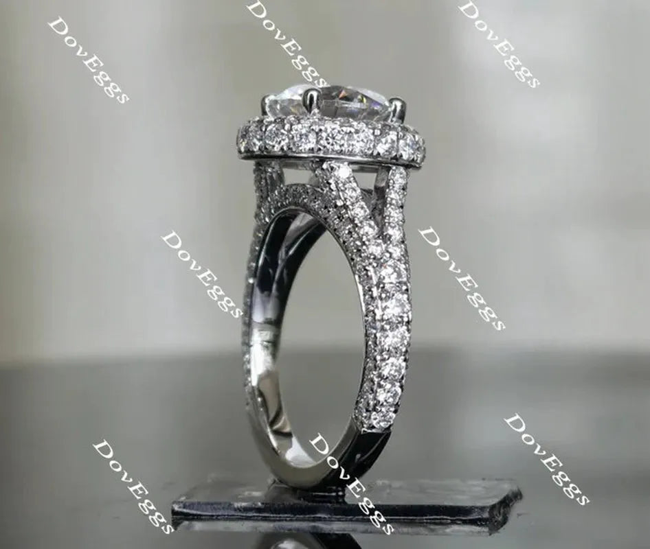 Stardust Round Halo Split Shank engagement ring only semi-mount only(Exclusively to DovEggs Stones)
