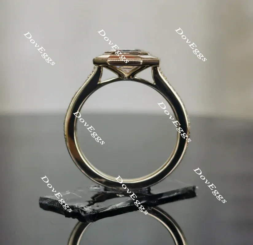Doveggs bezel pave engagement ring semi-mount only(Exclusively to DovEggs Stones)