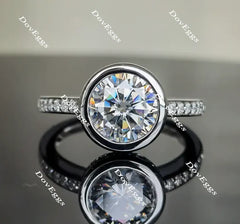 DovEggs half eternity pave bezel engagement ring semi-mount only(Exclusively to DovEggs Stones)