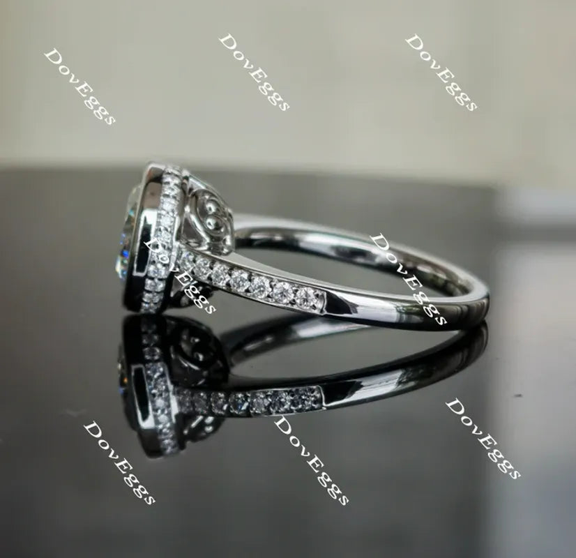 DovEggs half eternity pave bezel engagement ring semi-mount only(Exclusively to DovEggs Stones)