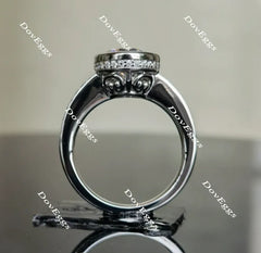 DovEggs half eternity pave bezel engagement ring semi-mount only(Exclusively to DovEggs Stones)