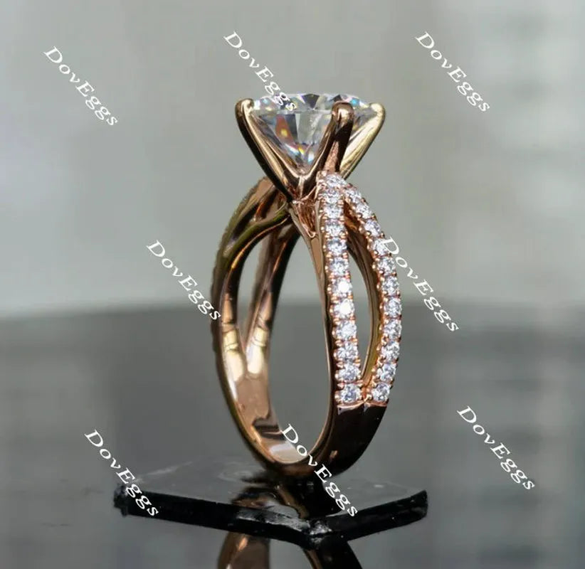 Doveggs split shank engagement ring only semi-mount only(Exclusively to DovEggs Stones)