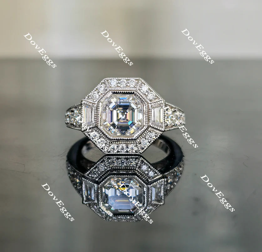Nouveau Gatsby halo engagement ring only semi-mount only(Exclusively to DovEggs Stones)