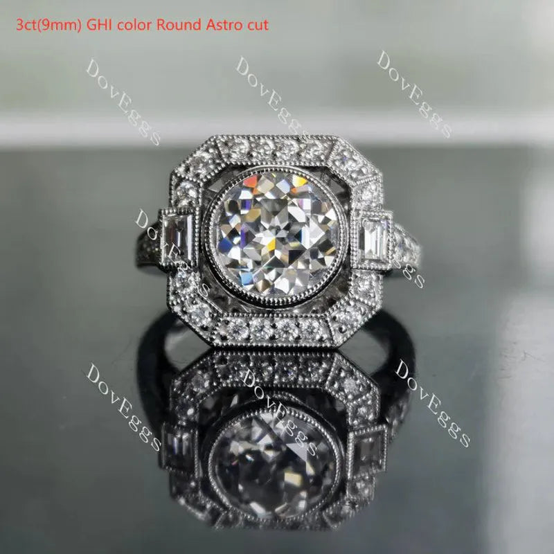 Nouveau Gatsby halo engagement ring only semi-mount only(Exclusively to DovEggs Stones)