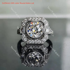 Nouveau Gatsby halo engagement ring only semi-mount only(Exclusively to DovEggs Stones)