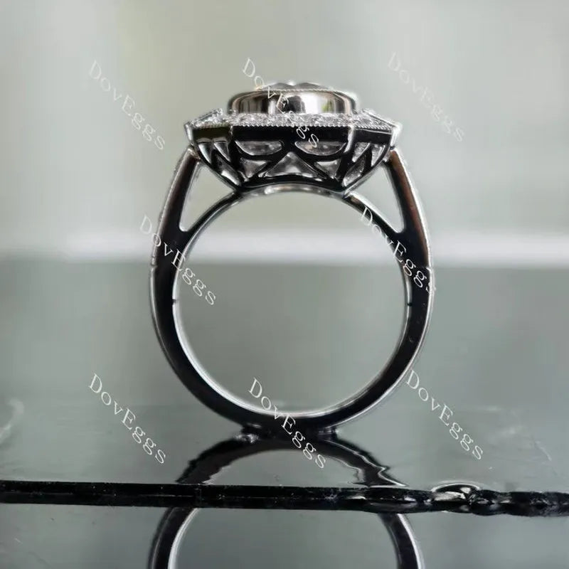 Nouveau Gatsby halo engagement ring only semi-mount only(Exclusively to DovEggs Stones)