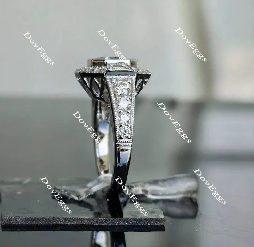 Nouveau Gatsby halo engagement ring only semi-mount only(Exclusively to DovEggs Stones)