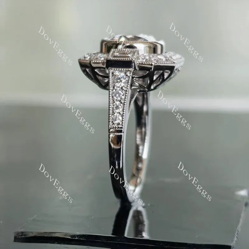 Nouveau Gatsby halo engagement ring only semi-mount only(Exclusively to DovEggs Stones)