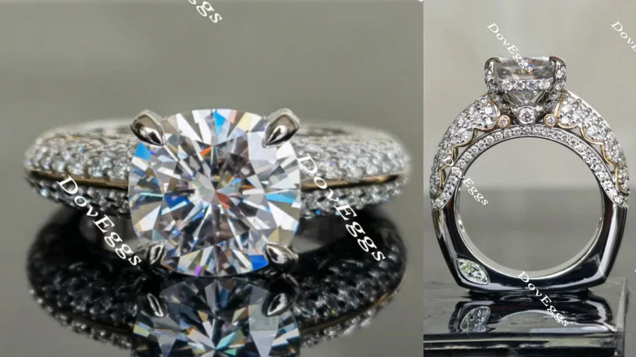 Never Let Go half eternity pave engagement ring only semi-mount only(Exclusively to DovEggs Stones)