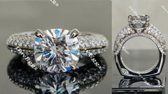 Never Let Go half eternity pave engagement ring only semi-mount only(Exclusively to DovEggs Stones)