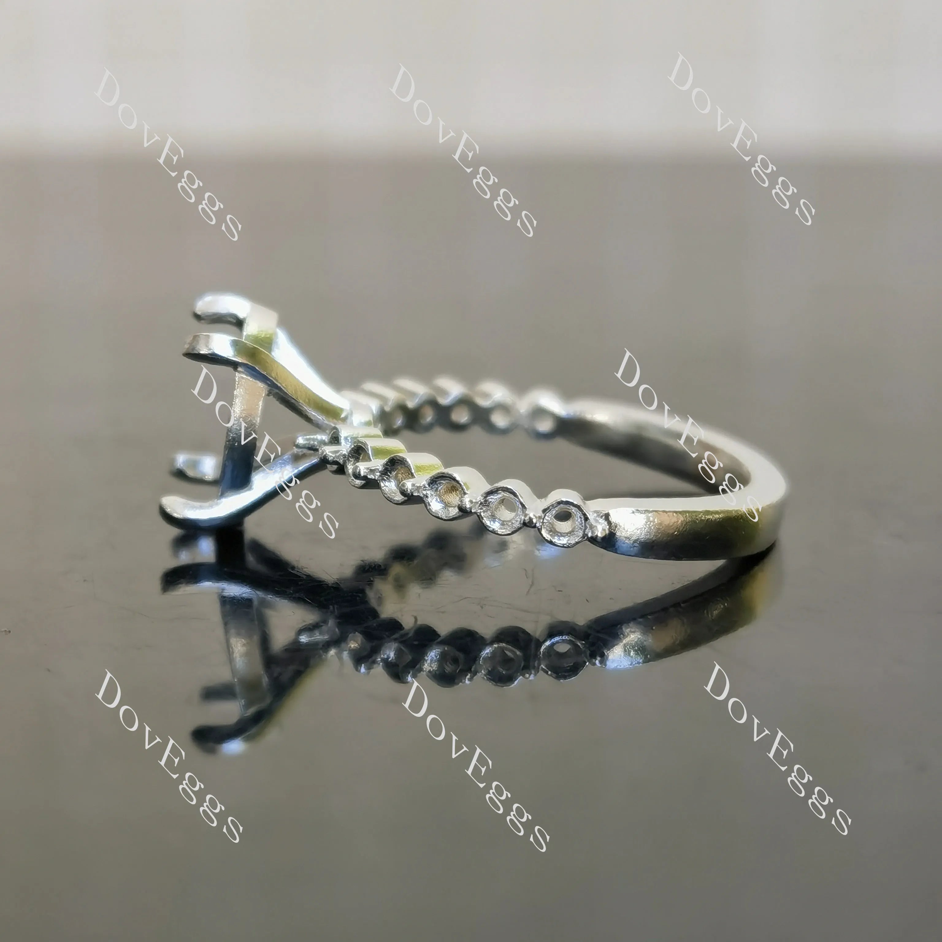 DovEggs pave engagement ring semi-mount only(Exclusively to DovEggs Stones)