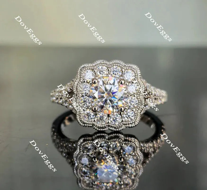 DovEggs split shank halo engagement ring semi-mount only(Exclusively to DovEggs Stones)
