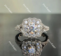 DovEggs split shank halo engagement ring semi-mount only(Exclusively to DovEggs Stones)