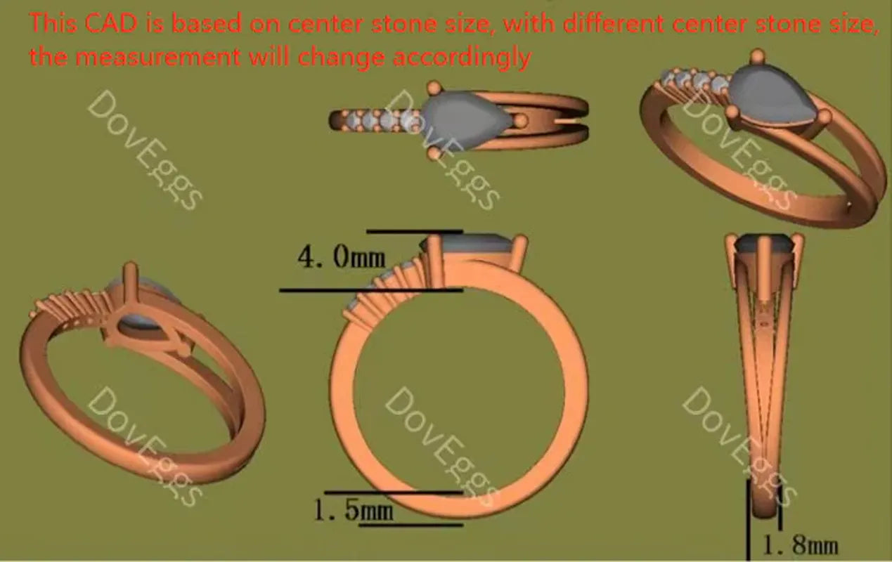 Follow Your Arrow pave ngagement ring semi-mount only(Exclusively to DovEggs Stones)