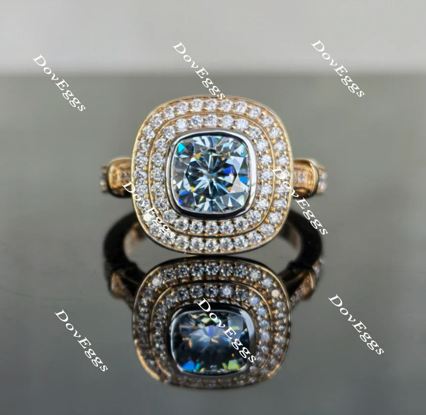 Perdurabo double halo engagement ring only semi-mount only(Exclusively to DovEggs Stones)