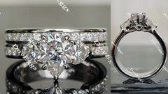The Kiera Alaina half eternity channel set three stones engagement ring only only semi-mount only(Exclusively to DovEggs Stones)
