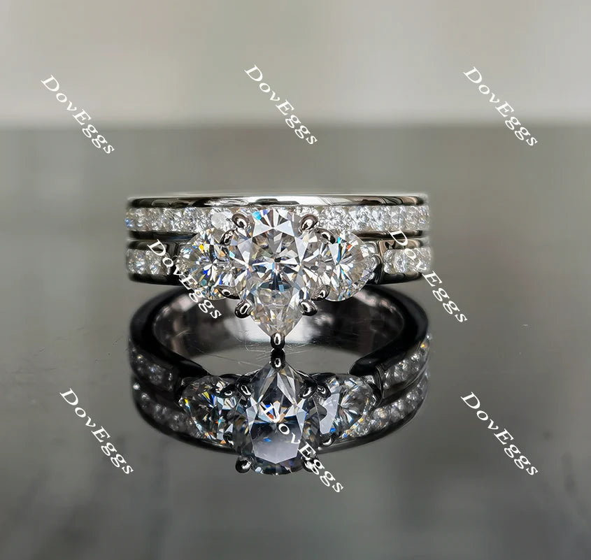 The Kiera Alaina half eternity channel set three stones engagement ring only only semi-mount only(Exclusively to DovEggs Stones)