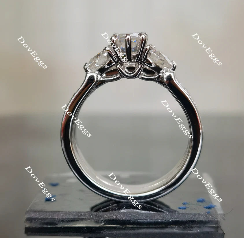 The Kiera Alaina half eternity channel set three stones engagement ring only only semi-mount only(Exclusively to DovEggs Stones)