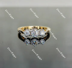 DovEggs vintage three-stone engagement ring semi-mount only(Exclusively to DovEggs Stones)