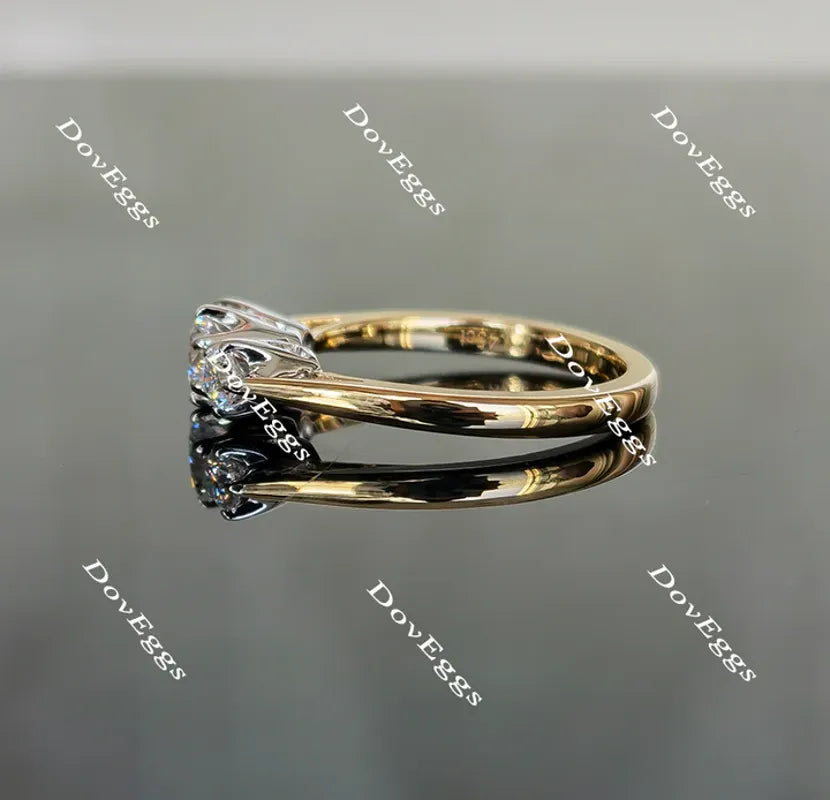 DovEggs vintage three-stone engagement ring semi-mount only(Exclusively to DovEggs Stones)