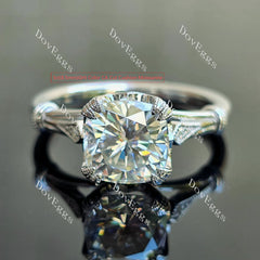 Doveggs round vintage moissanite engagement ring