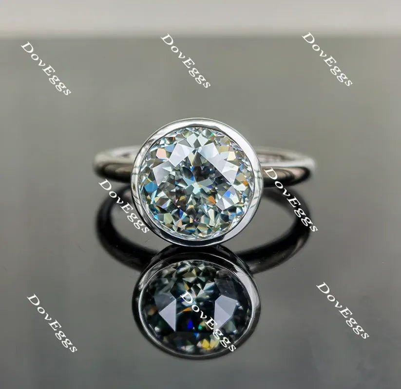 Synergy solitaire bezel engagement ring semi-mount only(Exclusively to DovEggs Stones)
