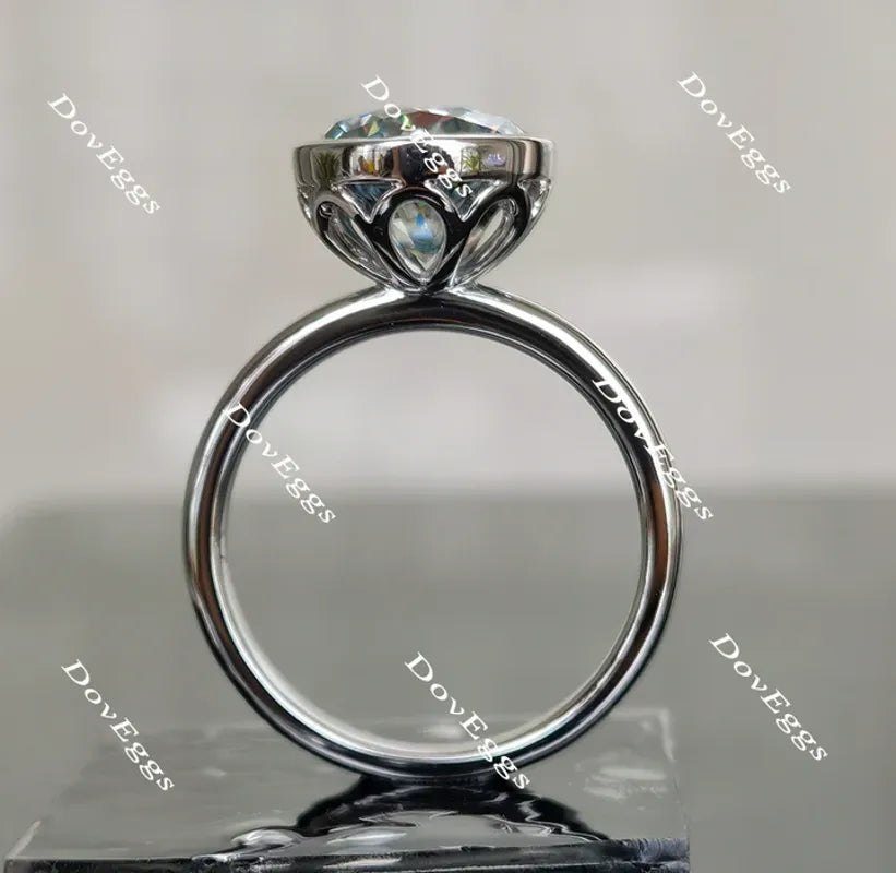 Synergy solitaire bezel engagement ring semi-mount only(Exclusively to DovEggs Stones)