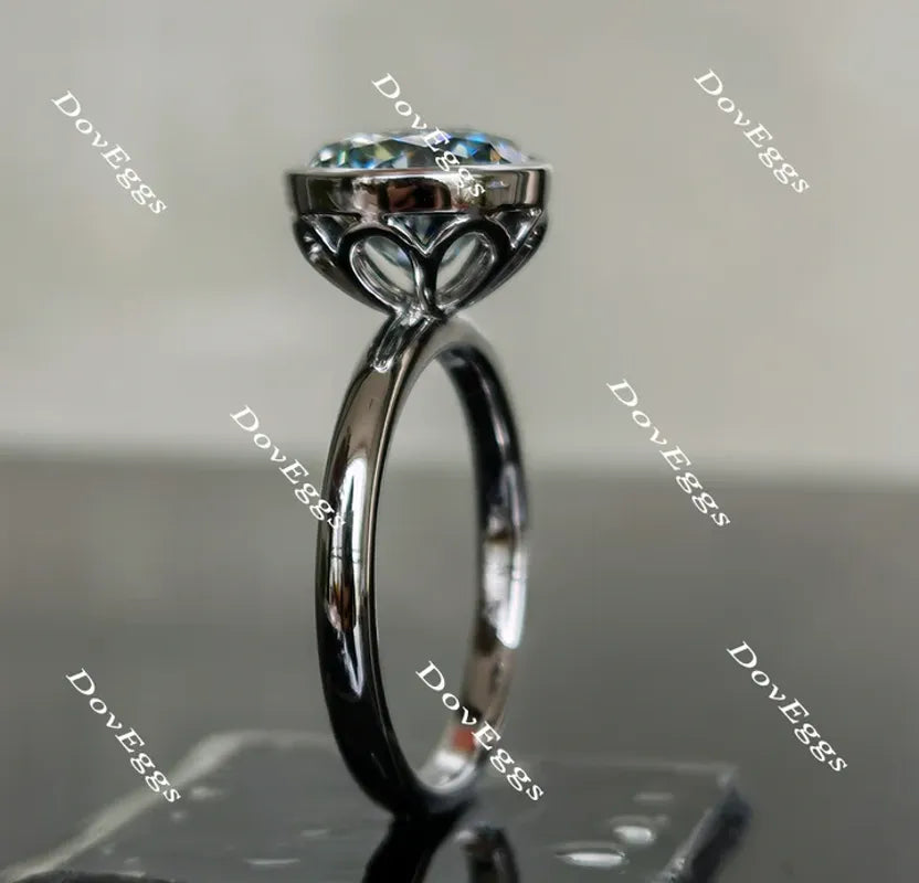 Synergy solitaire bezel engagement ring semi-mount only(Exclusively to DovEggs Stones)