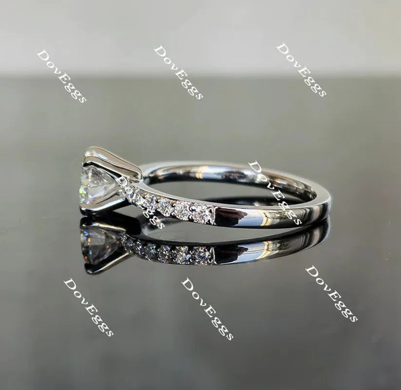 DovEggs half eternity pave engagement ring only semi-mount only(Exclusively to DovEggs Stones)